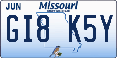 MO license plate GI8K5Y