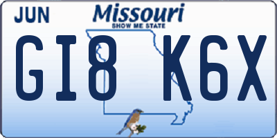 MO license plate GI8K6X