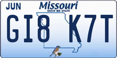 MO license plate GI8K7T