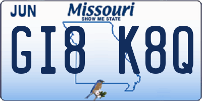 MO license plate GI8K8Q