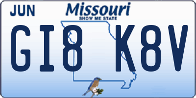 MO license plate GI8K8V