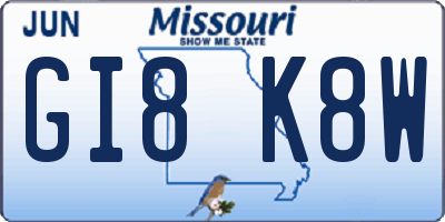 MO license plate GI8K8W