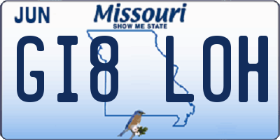 MO license plate GI8L0H