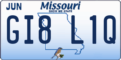 MO license plate GI8L1Q