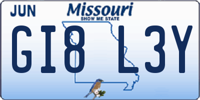MO license plate GI8L3Y