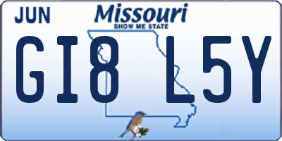 MO license plate GI8L5Y
