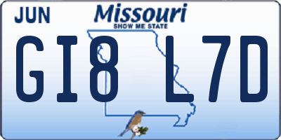 MO license plate GI8L7D