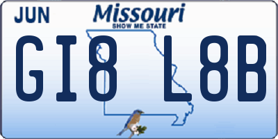 MO license plate GI8L8B