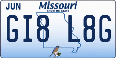 MO license plate GI8L8G