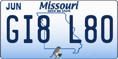MO license plate GI8L8O