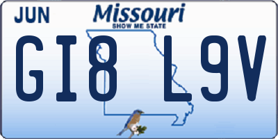 MO license plate GI8L9V