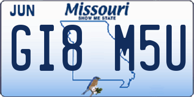 MO license plate GI8M5U