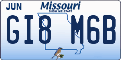 MO license plate GI8M6B