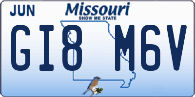 MO license plate GI8M6V