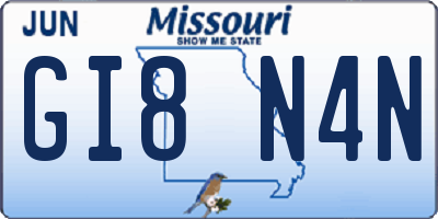 MO license plate GI8N4N
