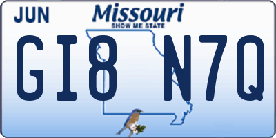 MO license plate GI8N7Q
