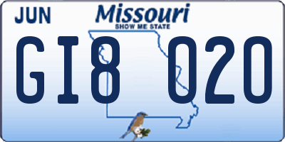 MO license plate GI8O2O
