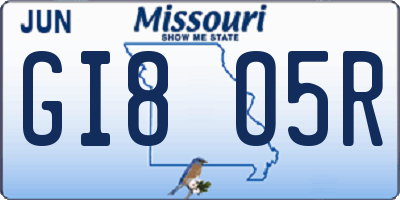 MO license plate GI8O5R