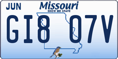MO license plate GI8O7V