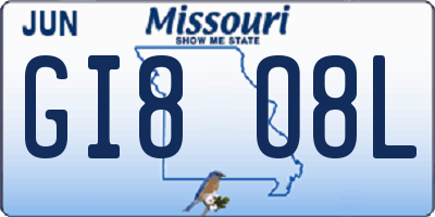 MO license plate GI8O8L