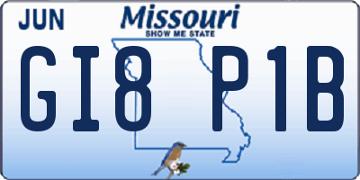 MO license plate GI8P1B