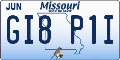 MO license plate GI8P1I
