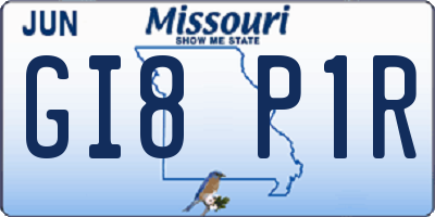 MO license plate GI8P1R