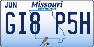 MO license plate GI8P5H