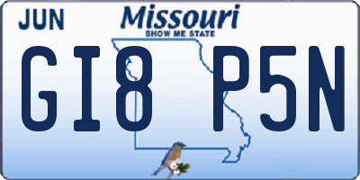 MO license plate GI8P5N