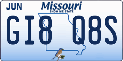MO license plate GI8Q8S
