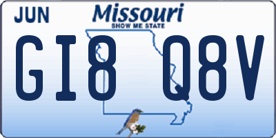 MO license plate GI8Q8V