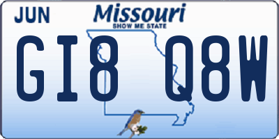 MO license plate GI8Q8W