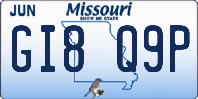 MO license plate GI8Q9P