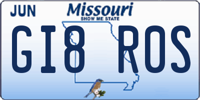 MO license plate GI8R0S