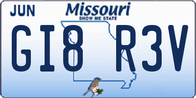 MO license plate GI8R3V