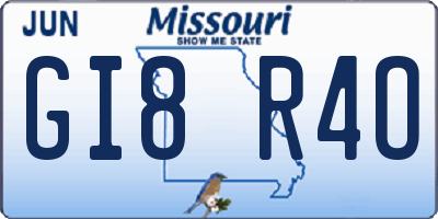 MO license plate GI8R4O