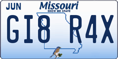 MO license plate GI8R4X