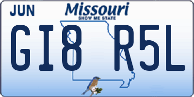MO license plate GI8R5L