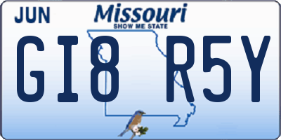 MO license plate GI8R5Y