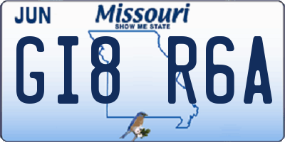 MO license plate GI8R6A