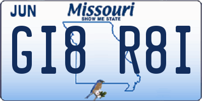 MO license plate GI8R8I