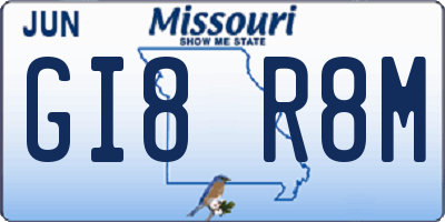MO license plate GI8R8M