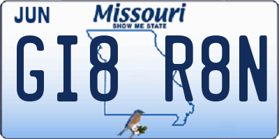 MO license plate GI8R8N