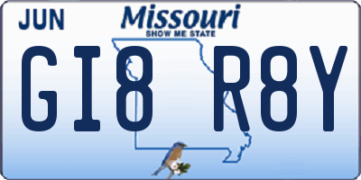 MO license plate GI8R8Y
