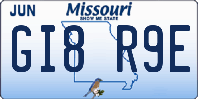 MO license plate GI8R9E