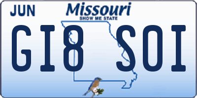 MO license plate GI8S0I