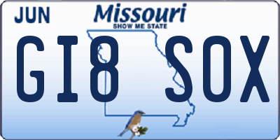 MO license plate GI8S0X