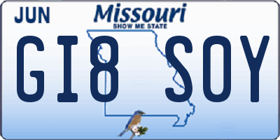 MO license plate GI8S0Y