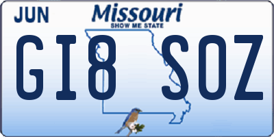 MO license plate GI8S0Z