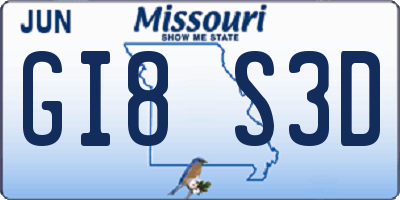 MO license plate GI8S3D